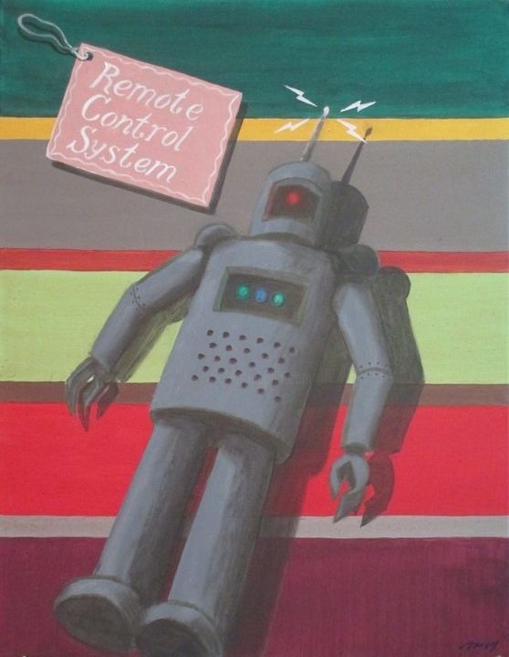 Painting titled "Robot" by Ricardo Trigos, Original Artwork