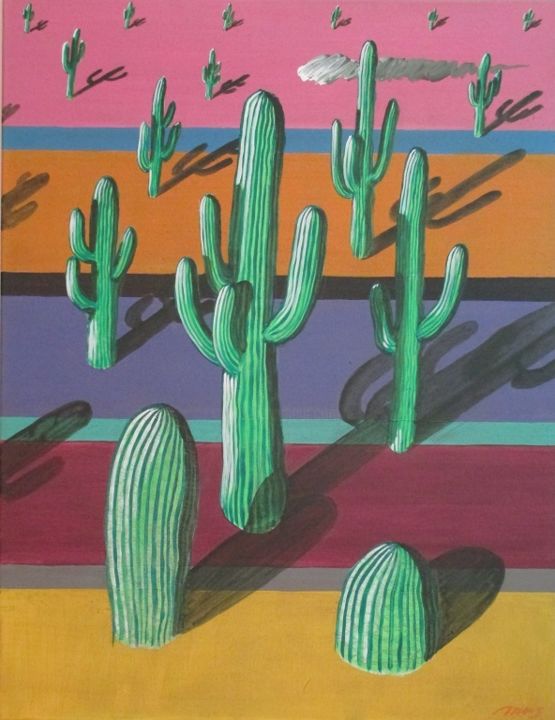 Painting titled "Cactus" by Ricardo Trigos, Original Artwork