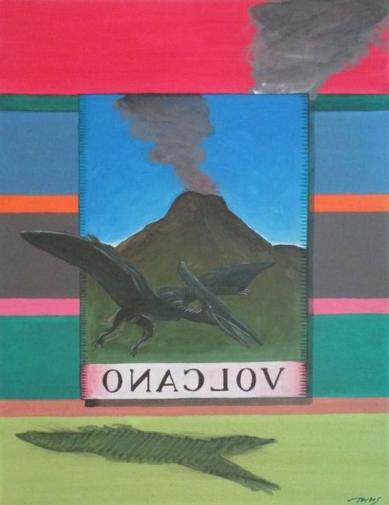 Pintura titulada "Volcán" por Ricardo Trigos, Obra de arte original