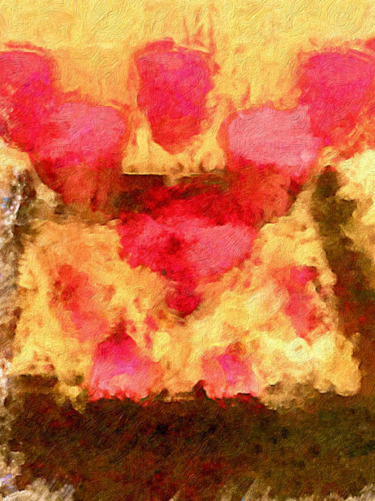 Artes digitais intitulada "Flowers On Fire" por R Tt, Obras de arte originais, Pintura digital