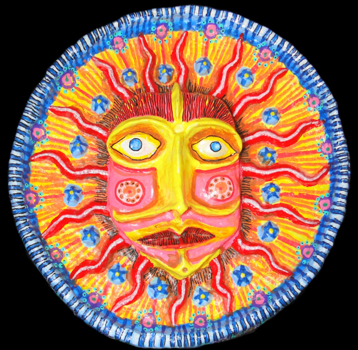 Escultura intitulada "O SOL - THE SUN" por Ricaru Araujo, Obras de arte originais, Papel machê