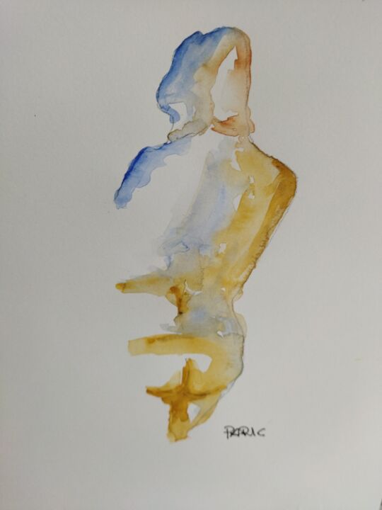 Painting titled "donna" by Riccardo Patane, Original Artwork, Watercolor
