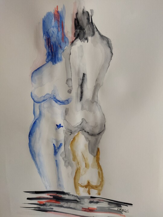 Painting titled "confusione" by Riccardo Patane, Original Artwork, Watercolor