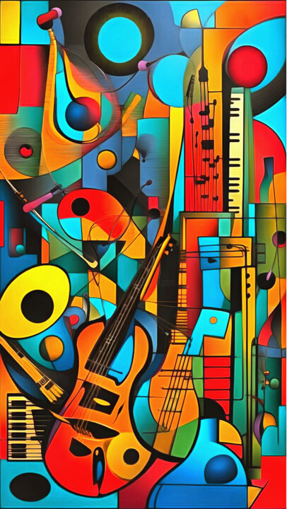 Digital Arts titled "Musica abstracta" by Riccardo Zullian, Original Artwork, Digital Painting