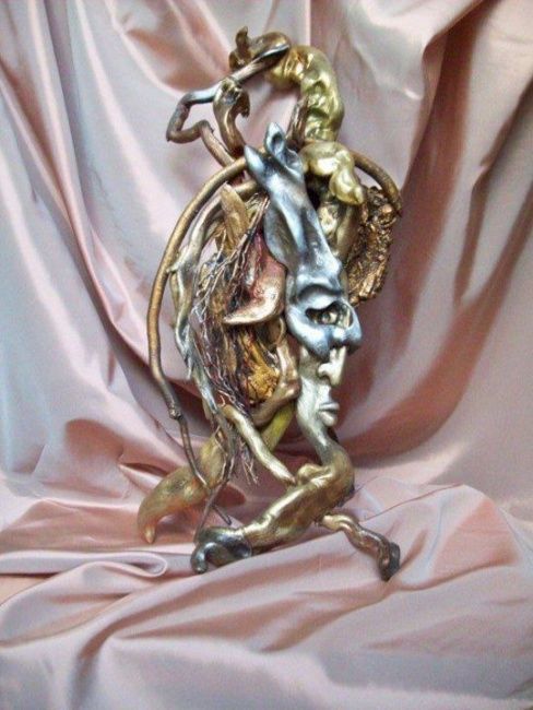 Sculptuur getiteld "ACHILES" door Mariana Aleksandrova, Origineel Kunstwerk, Hout