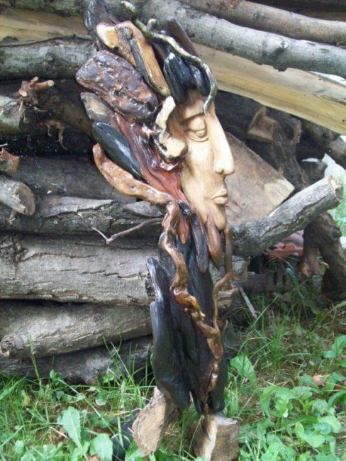 Sculpture titled "THE SAGE" by Mariana Aleksandrova, Original Art, Wood