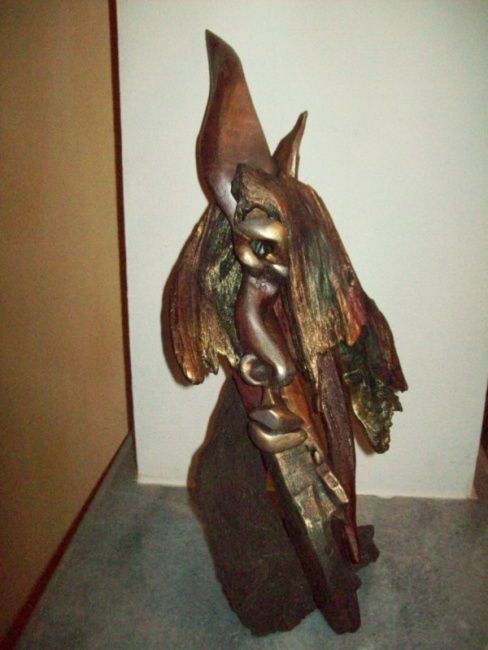 Sculpture titled "AVATAR" by Mariana Aleksandrova, Original Artwork, Wood