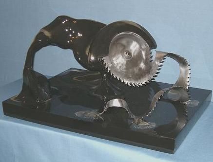 Sculpture titled "Unleashed" by Rich Leyden, Original Artwork, Metals