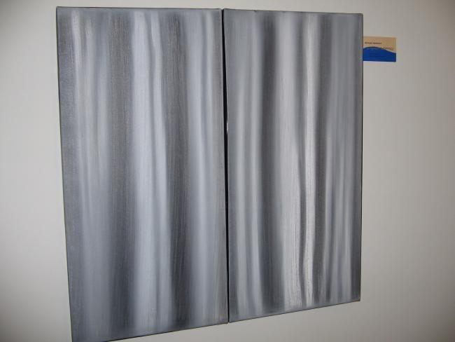 Schilderij getiteld "Black and White" door Richard Mangold, Origineel Kunstwerk, Olie