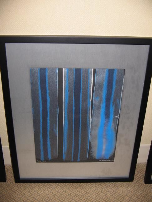 Schilderij getiteld "Blue Metallic" door Richard Mangold, Origineel Kunstwerk, Olie