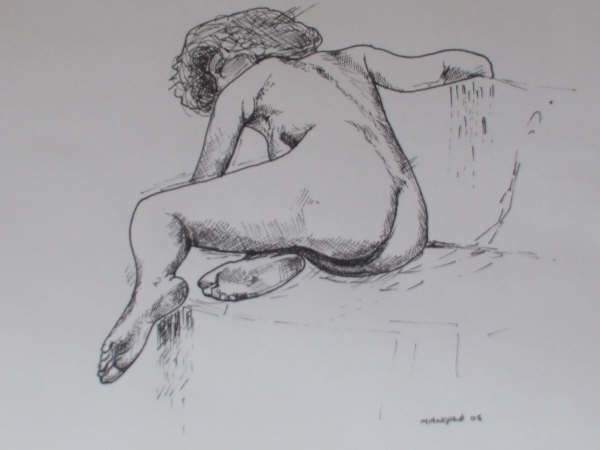 Pintura titulada "Seated Nude" por Richard Mangold, Obra de arte original, Oleo