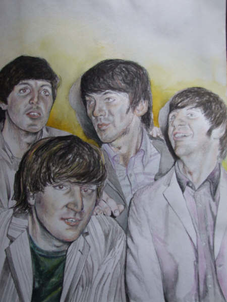 Painting titled "The Beatles" by Richard Mangold, Original Artwork, Oil