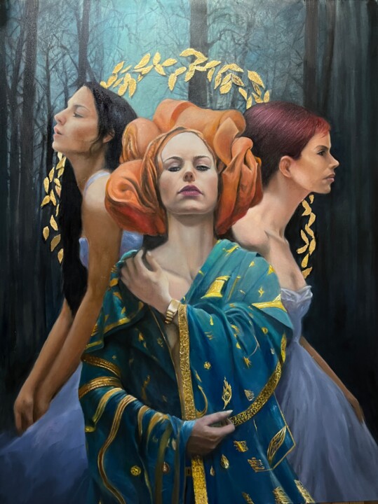 Painting titled "Oracle" by Richard Ferguson, Original Artwork, Oil Mounted on Wood Stretcher frame