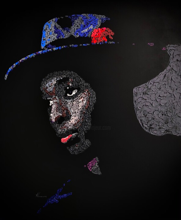 Картина под названием "Red, Blue Feeling" - Richard Adusu, Подлинное произведение искусства, Акрил