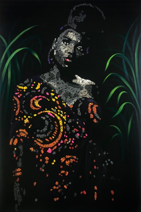 Картина под названием "Confidently poised" - Richard Adusu, Подлинное произведение искусства, Акрил