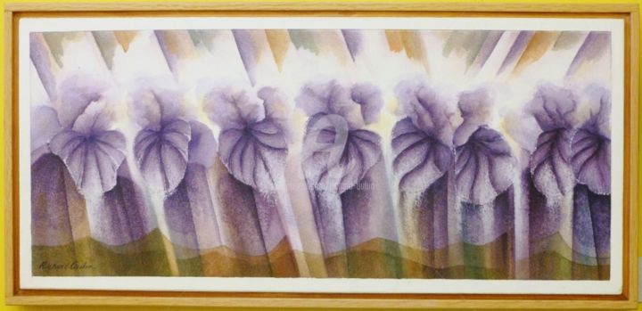 Painting titled "Levée diris" by Richard Aubin, Original Artwork, Watercolor