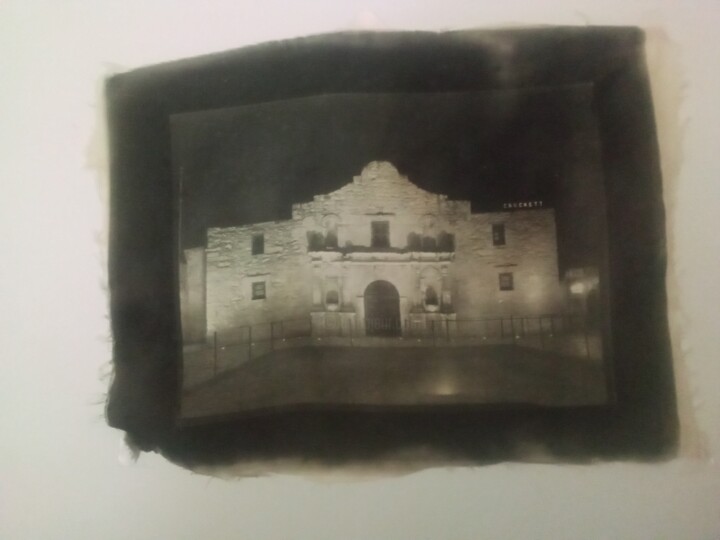 Photography titled "Alamo on Silk" by Richard Eugene Puckett, Original Artwork, Analog photography