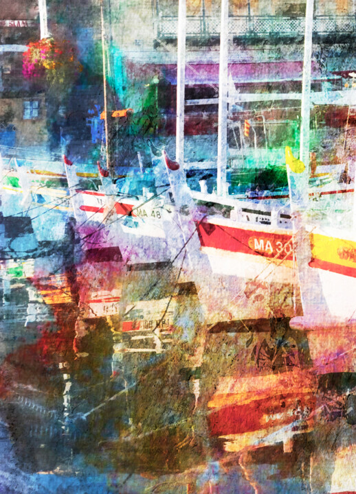 Digital Arts titled "Sanary sur Mer" by Richard Fa White, Original Artwork, Digital Painting