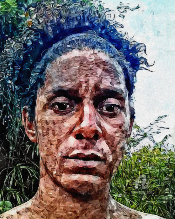 Arts numériques intitulée "Aborigen" par Richard Green, Œuvre d'art originale, Peinture numérique