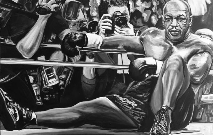 Schilderij getiteld "Mike Tyson (3)" door Richard Hanssens, Origineel Kunstwerk, Olie