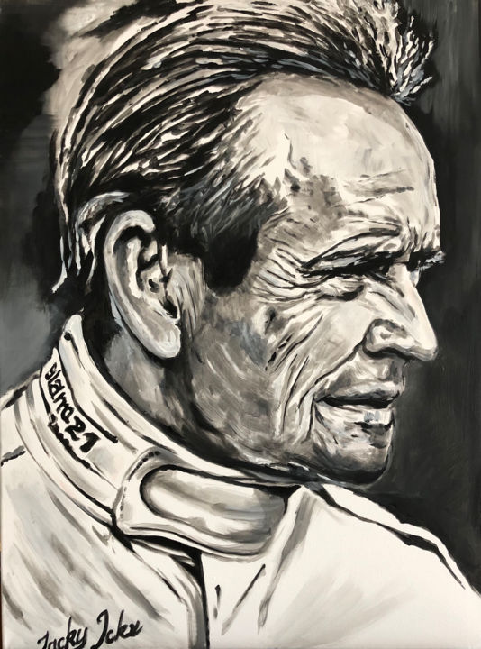 Peinture intitulée "Jacky Ickx" par Richard Hanssens, Œuvre d'art originale, Acrylique