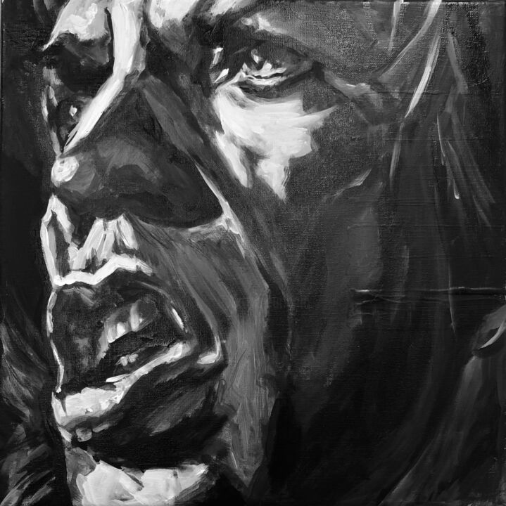 Painting titled "Mick Jagger(2)" by Richard Hanssens, Original Artwork, Acrylic