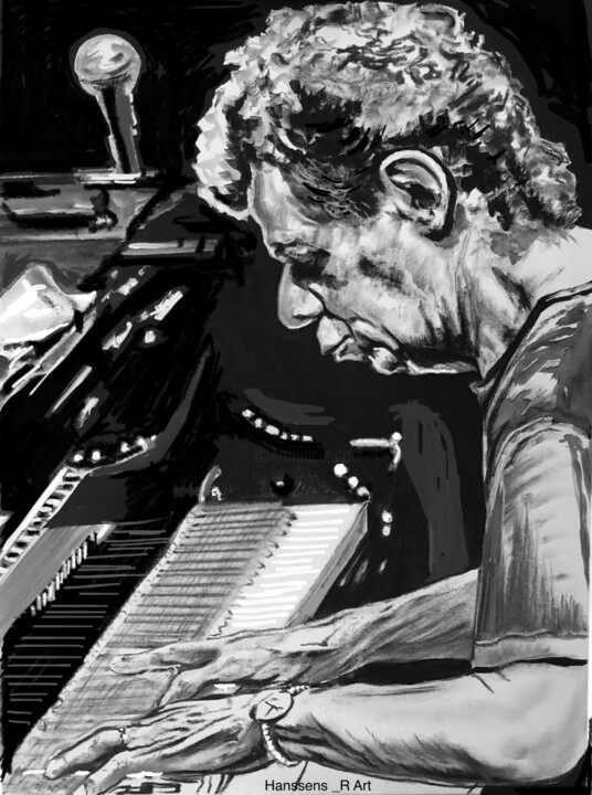 Schilderij getiteld "Chick Corea" door Richard Hanssens, Origineel Kunstwerk, Acryl