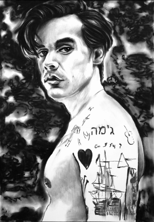 图画 标题为“Harry Styles” 由Richard Hanssens, 原创艺术品, 木炭