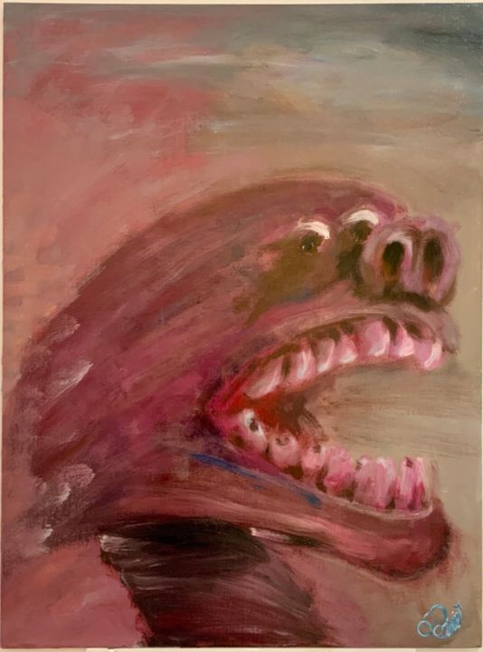 Painting titled "RAGE" by Richard Lorimier, Original Artwork, Acrylic Mounted on Other rigid panel