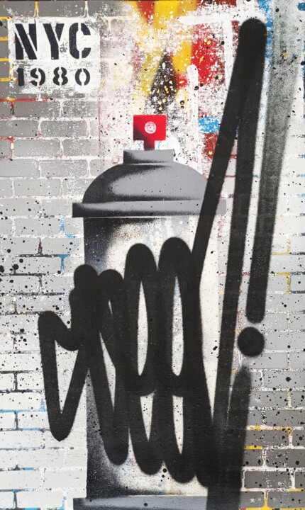 Ζωγραφική με τίτλο "NYC Street" από Richard Mirando (Seen), Αυθεντικά έργα τέχνης, Ακρυλικό Τοποθετήθηκε στο Ξύλινο φορείο σ…