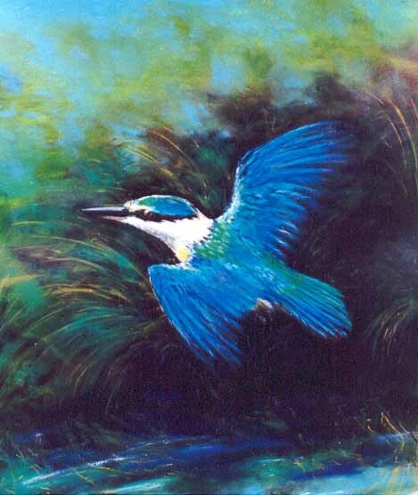 Pintura intitulada "Kingfisher" por Richard Moore, Obras de arte originais