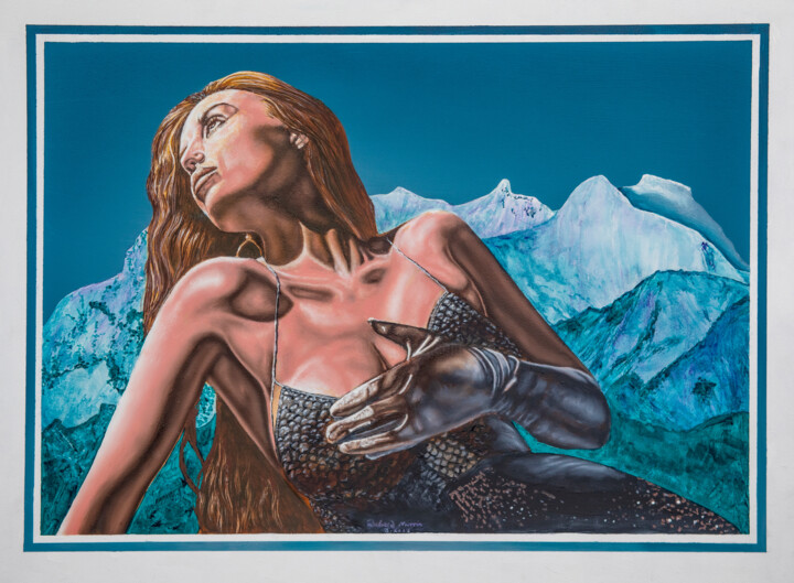 Peinture intitulée "Alpine Adventurer" par Richard Murrin, Œuvre d'art originale, Acrylique