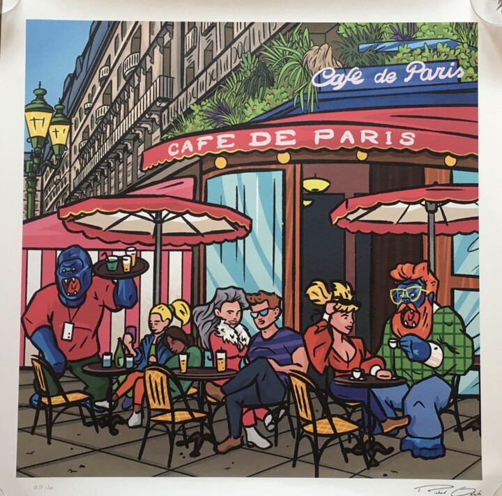 印花与版画 标题为“Café de Paris” 由Richard Orlinski, 原创艺术品, 数字打印