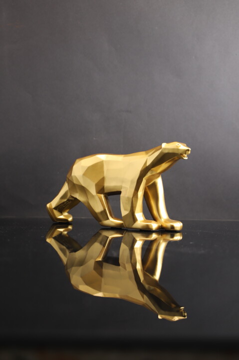 Sculpture titled "Polar Bear - Pompon…" by Richard Orlinski, Original Artwork, Resin