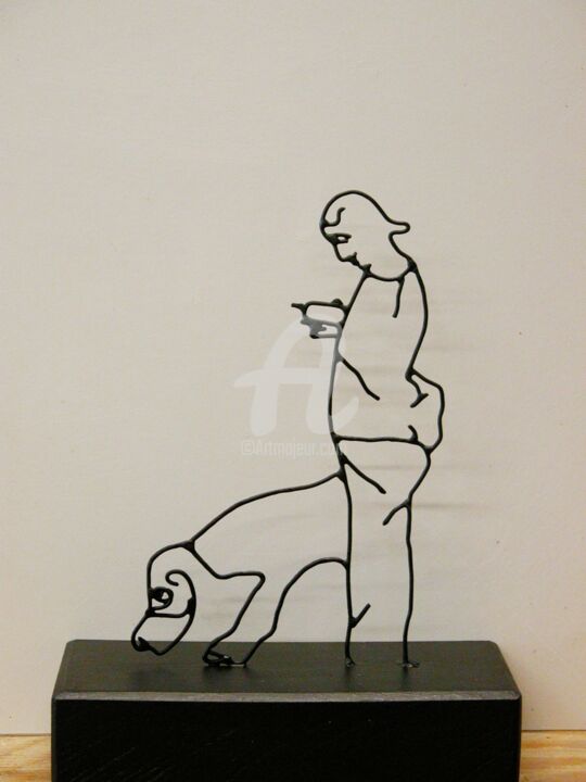 Escultura titulada "L'homme semblable à…" por Richard Paquette, Obra de arte original, Metales