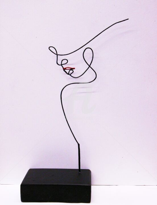 Sculpture titled "Coup de vent" by Richard Paquette, Original Artwork, Metals