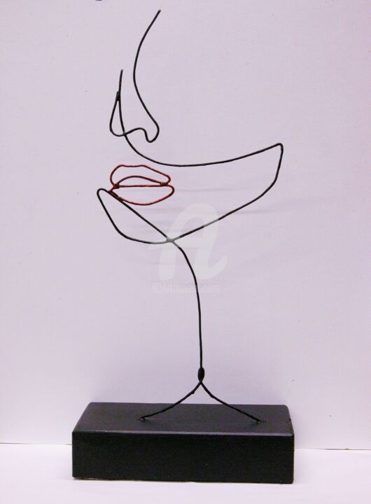 Скульптура под названием "Lèvres pulpeuses" - Richard Paquette, Подлинное произведение искусства, Металлы