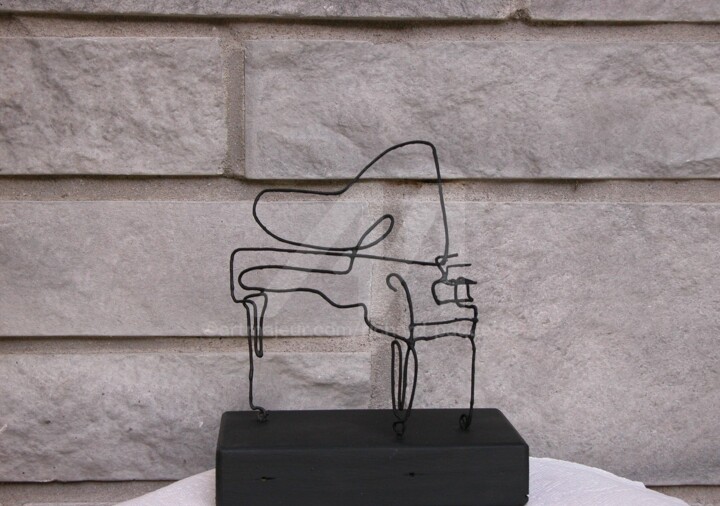 Sculpture titled "Piano psychédélique" by Richard Paquette, Original Artwork, Metals