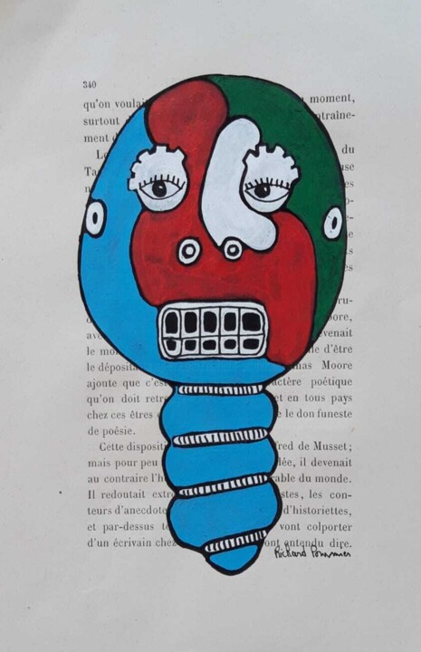 Картина под названием "Tête d'ampoule 2" - Richard Pommier, Подлинное произведение искусства, Акрил