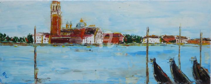 Peinture intitulée "Lagune à Venise" par Richard Walter, Œuvre d'art originale, Huile