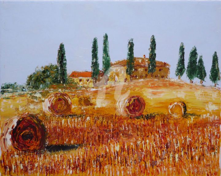 Peinture intitulée "Toscane" par Richard Walter, Œuvre d'art originale, Huile