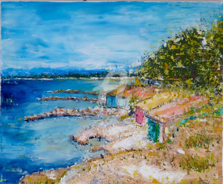 Peinture intitulée "Sentier du littoral…" par Richard Walter, Œuvre d'art originale, Huile