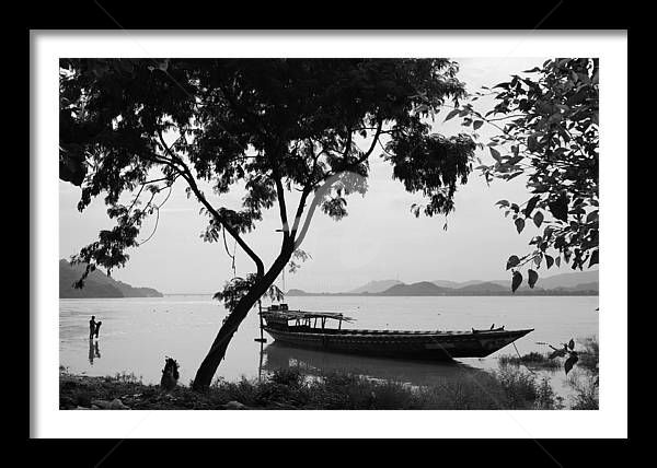 Photography titled "Riverside Brahmaput…" by Richard Barman, Original Artwork, Digital Photography Mounted on Wood Panel