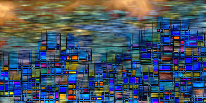 Digitale Kunst mit dem Titel "Local Color" von Richard Dodds, Original-Kunstwerk