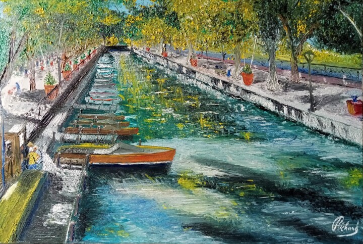 Painting titled "Annecy" by Dominique Richard, Original Artwork, Oil