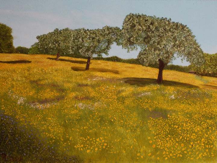Painting titled "extremadura" by Richard Post, Original Artwork, Oil