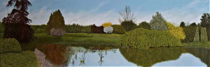 Painting titled "Clearing in the For…" by Richard Post, Original Artwork, Oil