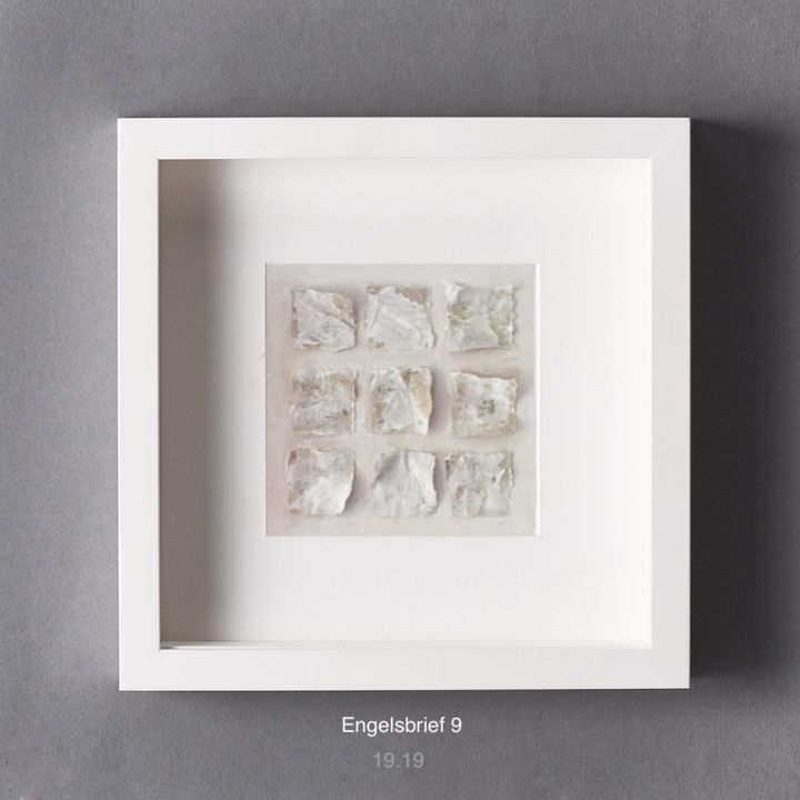 Collagen mit dem Titel "lettre d'ange 9" von Richart, Original-Kunstwerk, Collagen