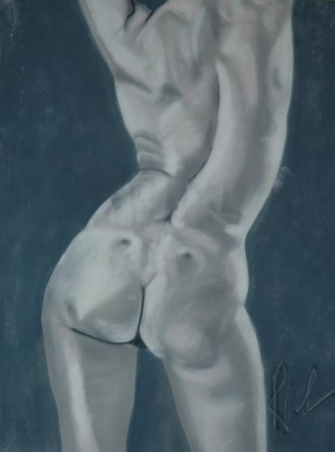 Peinture intitulée "Nu de Dos" par Rich De Tilly, Œuvre d'art originale,