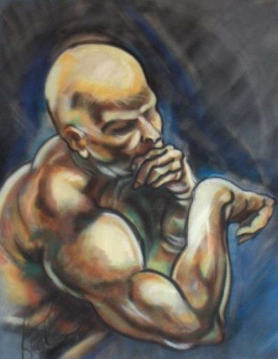 Peinture intitulée "Le Penseur" par Rich De Tilly, Œuvre d'art originale,